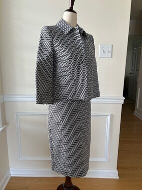 Brooks Brothers Black and White Geometric Blazer Suit Set